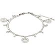 Pilgrim VERONICA recycled coins & crystal bracelet silver-plated