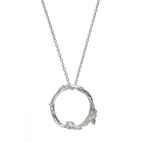 Irish Shrubbery Moonstone Silver Necklace