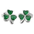 Trinity Trinity & Co. Jewellery Simple Shamrock 3 Cubic Zirconia/Leaf Earrings