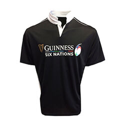 Guinness Black 6 Nations Perf Short Sleeve Rugby  L