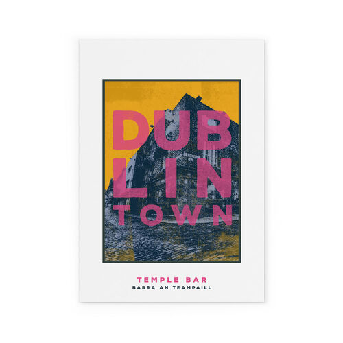 Jando  Dublin Town Temple Bar Small Print A4