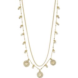 Pilgrim VERONICA recycled coins & crystal necklace gold-plated