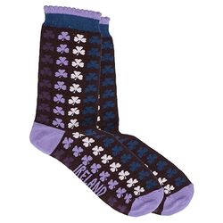 Fashion Flo Womens Purple Shamrock Socks Purple