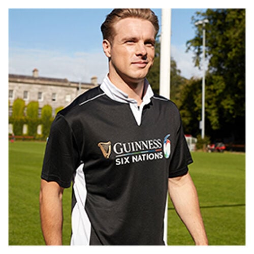 Guinness Black 6 Nations Perf Short Sleeve Rugby  L