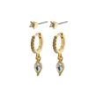 Pilgrim ELZA recycled crystal earrings 2-in-1 set gold-plated