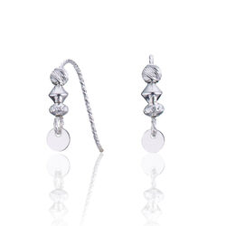 Scribble and Stone Sterling Silver Sparkle Hook Earrings