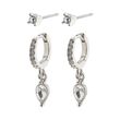 Pilgrim ELZA recycled crystal earrings 2-in-1 set silver-plated