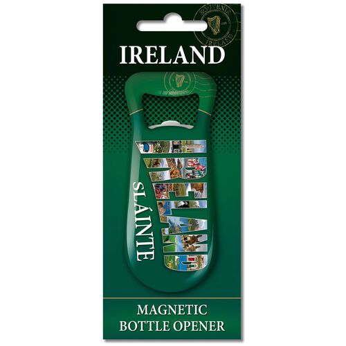 Picture Press Ireland in Text Bottle Opener - Fridge Magnet