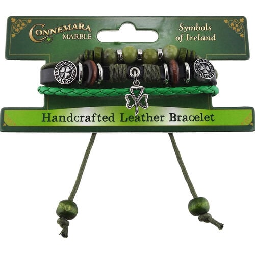 The Connemara Cord Bracelet With Marble Shamrock