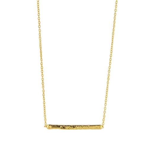 Juvi Designs Hammered Short Bar Necklace Gold Vermeil
