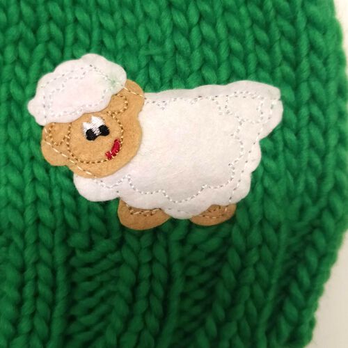 Traditional Craft Kids Green Sheep Knit Kids Hat