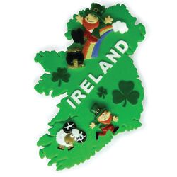 Souvenir Leprechaun Ireland Map Magnet