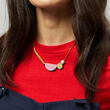 Shock Of Grey Multishape Plus Necklace In Dirty Pink and Sage
