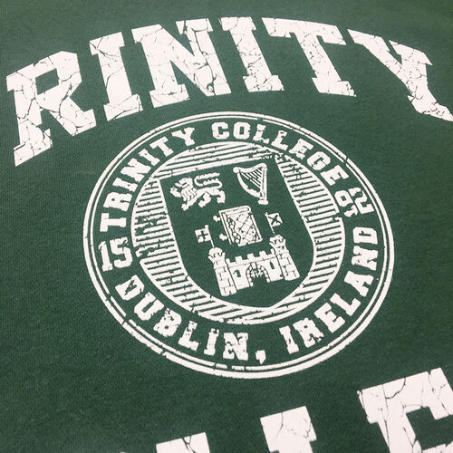 Trinity Bottle Green & White Trinity College Crest Sweatshirt  L