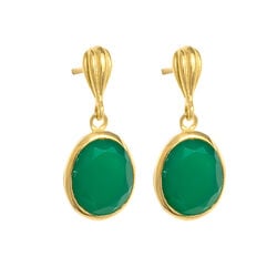 Juvi Designs Baja Earring in gold plated sterling silver with a Green Onyx gemstone