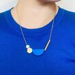 Shock Of Grey Multishape plus Necklace in Cobalt Blue and Marble