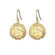 Gold Vermeil 3 Pence Coin Necklace Gold Drop Earrings