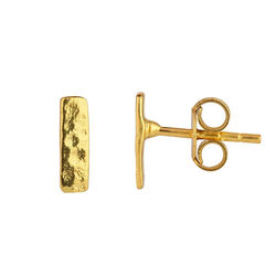 Juvi Designs Horizon small bar stud earrings gold plated sterling silver