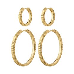 Pilgrim PULSE recycled earrings 2-in-1 set gold-plated