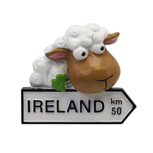 Souvenir Sheep And Road Sign Magnet