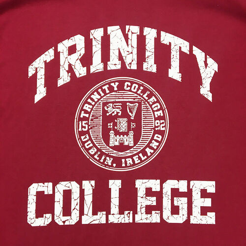 Trinity Ladies Burgundy & White Trinity College Crest T-Shirt   L