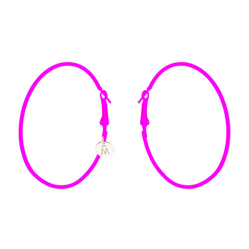 Melissa Curry Neon Purple Hoop Earrings