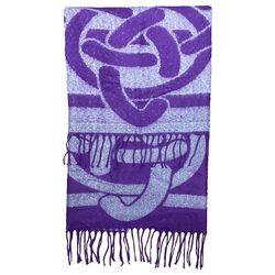 Patrick Francis Large Celtic Knot Purple & Grey Wrap Scarf