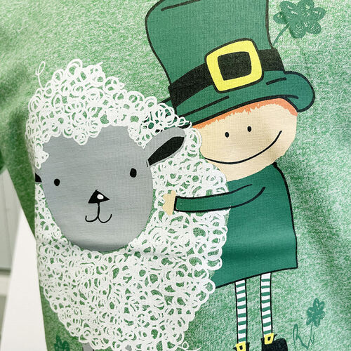 Irish Memories Irish Memories Moss Green Kids Leprechaun T-Shirt  1/2