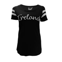 Irish Memories Irish Memories Ladies Black T-Shirt With Tape Sleeve M