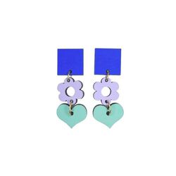 Shock Of Grey Ava Earrings in Cobalt. Blue, Lilac