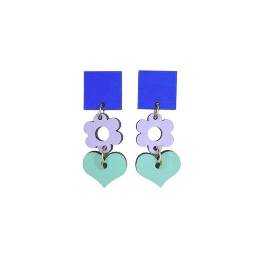 Shock Of Grey Ava Earrings in Cobalt. Blue, Lilac