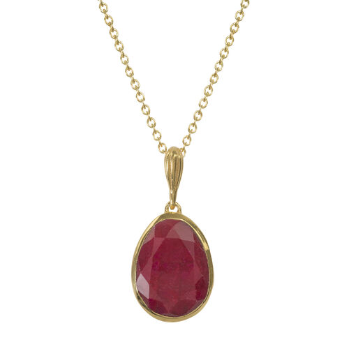 Juvi Designs Baja Pendant in gold plated sterling silver with a Ruby gemstone