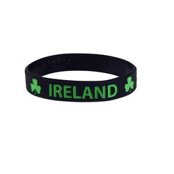 Souvenir Ireland Black & Shamrocks Wristband