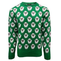 Traditional Craft Adults Green Sheep Knit Jumper XS
