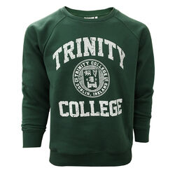 Trinity Bottle Green & White Trinity College Crest Sweatshirt   L