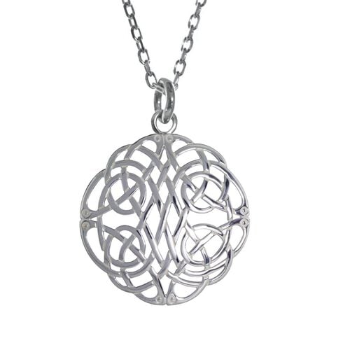 JMH Sterling Silver Book of Kells Celtic Necklace 18 Inch Chain
