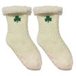 Traditional Craft Kids Green Embroidered Shamrock Weave Kids Slipper Sock  12-3.5