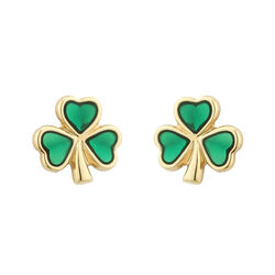 Irish Memories IRM Shamrock Earrings Gold Plated