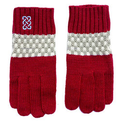Patrick Francis Patrick Francis Kids Burgundy and Blue Spotty Knitted Gloves 7/10