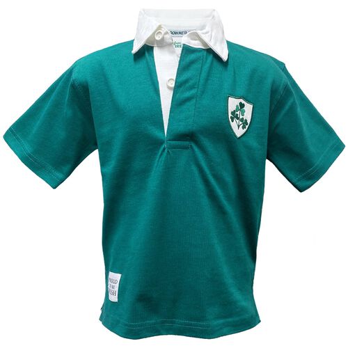 Irish Memories Retro Shamrock Crest Kids Rugby T-Shirt 6-12 Months 