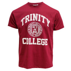 Trinity Burgundy & White Trinity College Crest T-Shirt   L