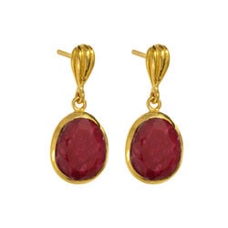 Juvi Designs Baja Earring in gold plated sterling silver with a Ruby gemstone