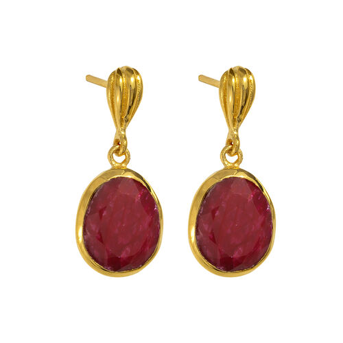 Juvi Designs Baja Earring in gold plated sterling silver with a Ruby gemstone