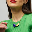 Shock Of Grey Multishape Necklace In Ultramarine Blue