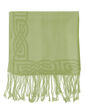Patrick Francis Moss Green Wool Blend Pashmina with Celtic Design 
