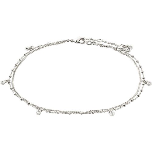 Pilgrim VERONICA recycled crystal pendant ankle chain silver-plated