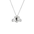 Silver Claddagh Floating Necklace 18 Inch