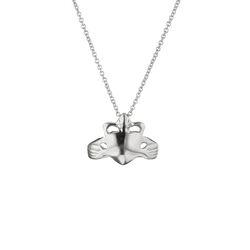 Silver Claddagh Floating Necklace 18 Inch