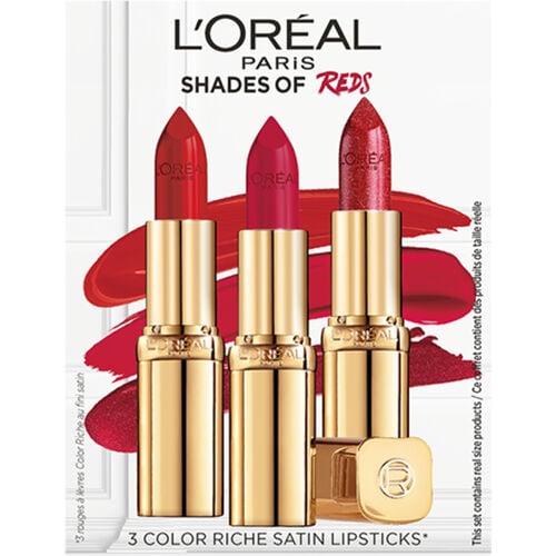 L'Oreal Paris Color Riche Shades of Reds Satin Lipstick Trio Set