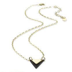 Scribble and Stone 14ct GoldFill Marble Triangle Pendant